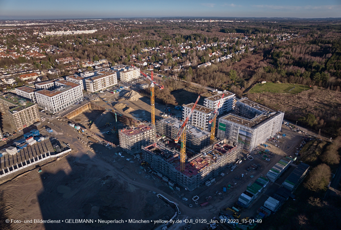 07.01.2023 - Baustelle zum Alexisquartier und Pandion Verde in Neuperlach 07.01.2023 - Baustelle zum Alexisquartier und Pandion Verde in Neuperlach